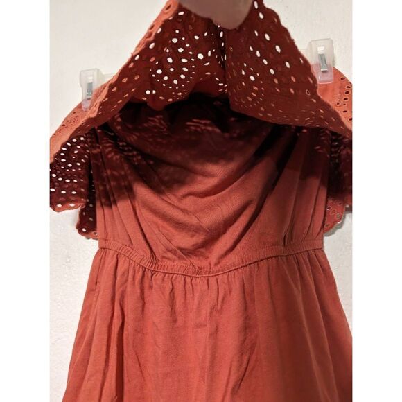 American Eagle Outfitters Women's Strapless Overlay Romper Red XS - Picture 5 of 14